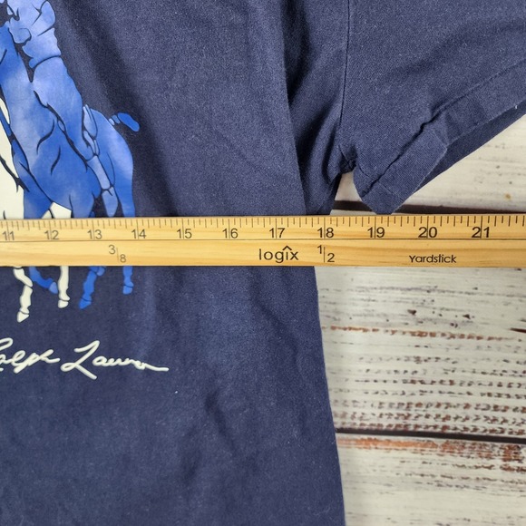 Polo Ralph Lauren Classic Fit T-Shirt Medium Blue Triple Polo Player Tee - Picture 6 of 9